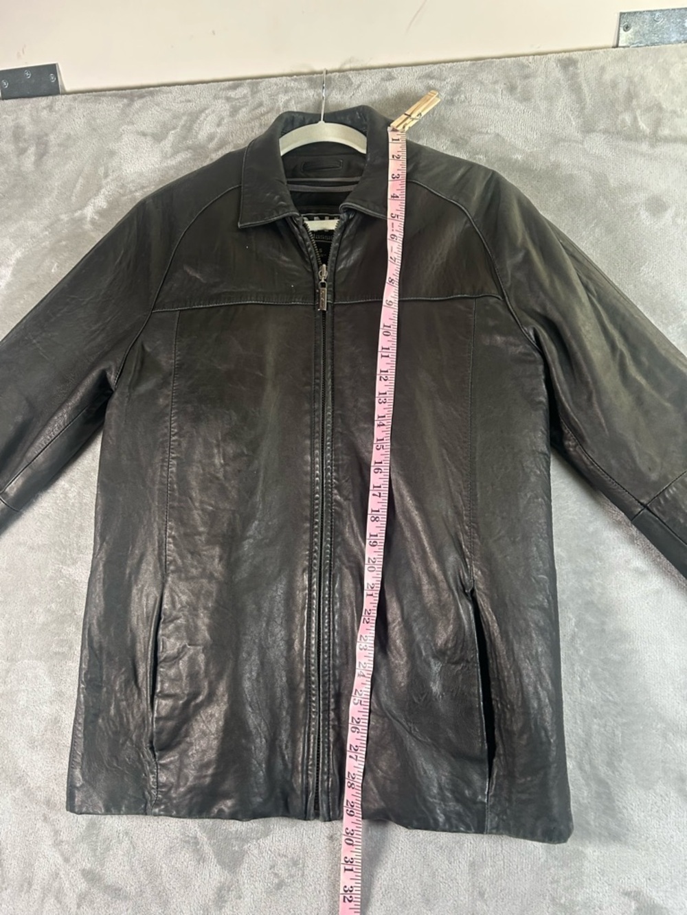 DNK Black Leather Bomber Jacket - Picture 7 of 16